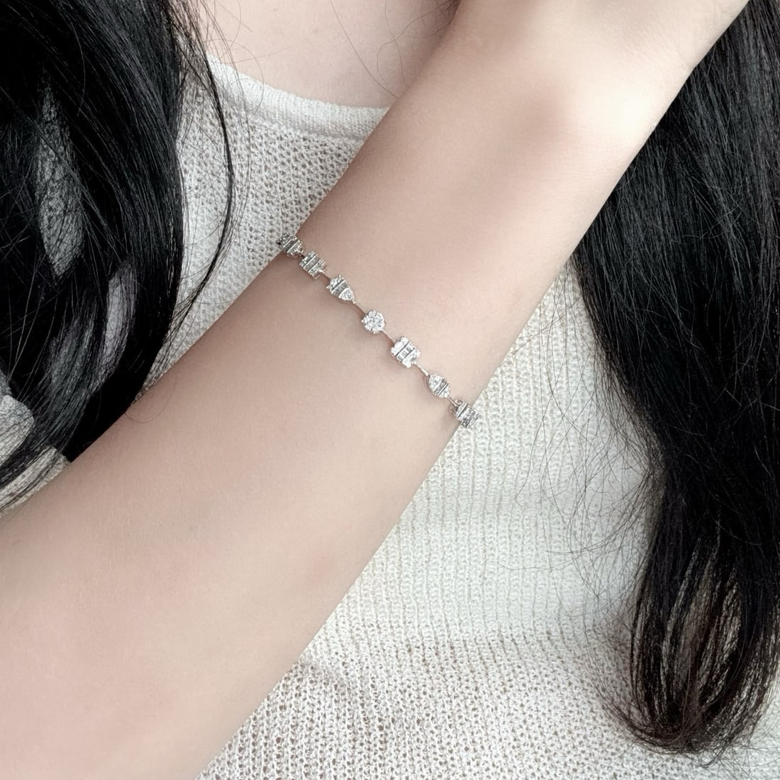 14k Gold 1.6 Ct Natural H Diamond Bracelet - 5