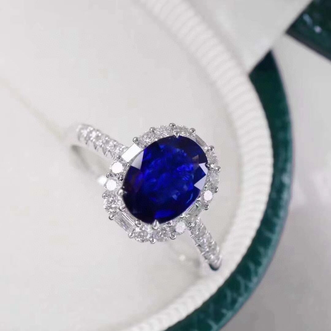 14k Gold 1.70 Ctw Natural Sapphire & Diamond Ring - 2