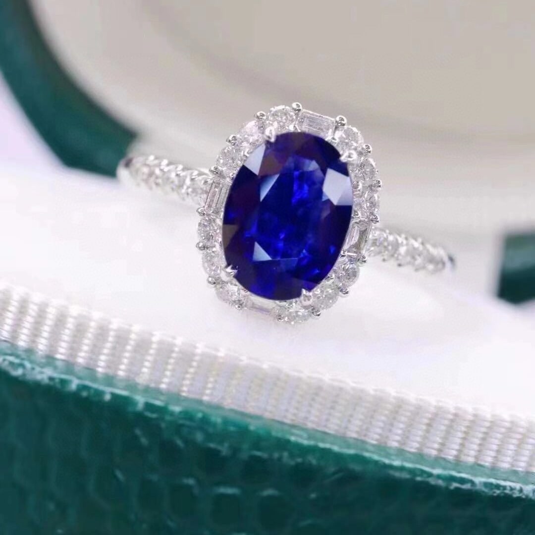 14k Gold 1.70 Ctw Natural Sapphire & Diamond Ring - 3