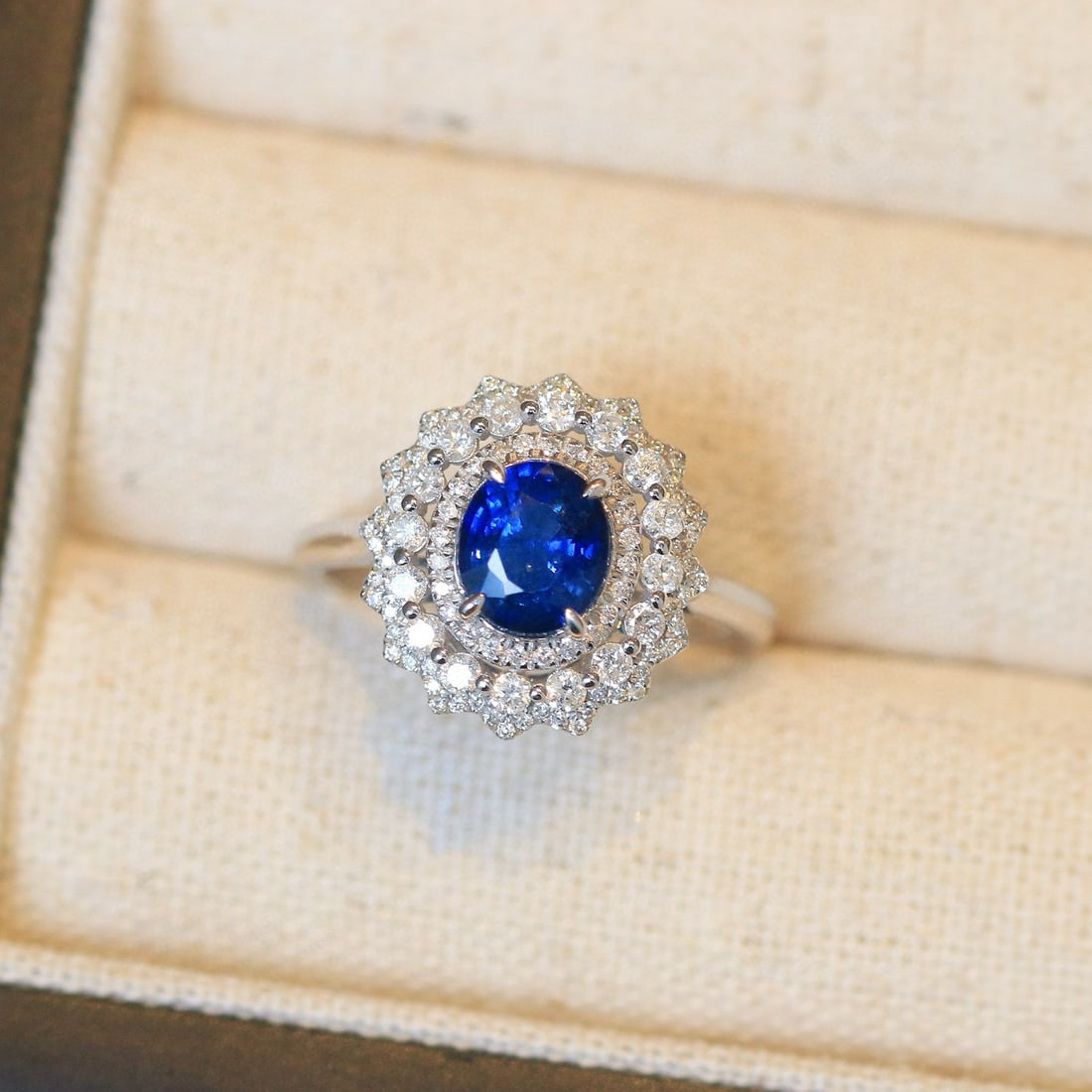 14k Gold 2.40 Ctw Natural Sapphire & Diamond Ring - 3