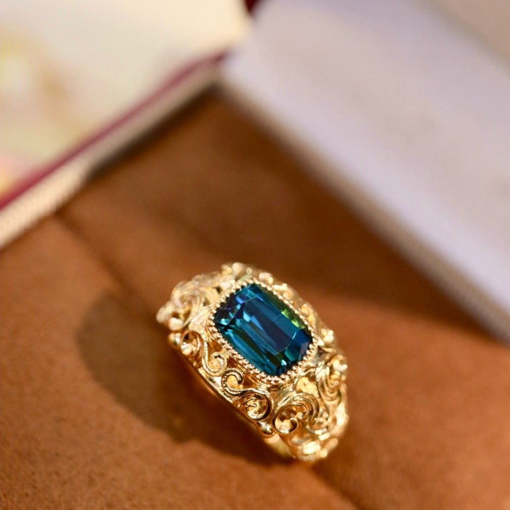 14k Gold 2.01 Ct Natural Tourmaline Ring - 6