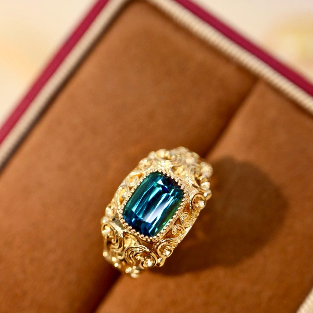 14k Gold 2.01 Ct Natural Tourmaline Ring - 7