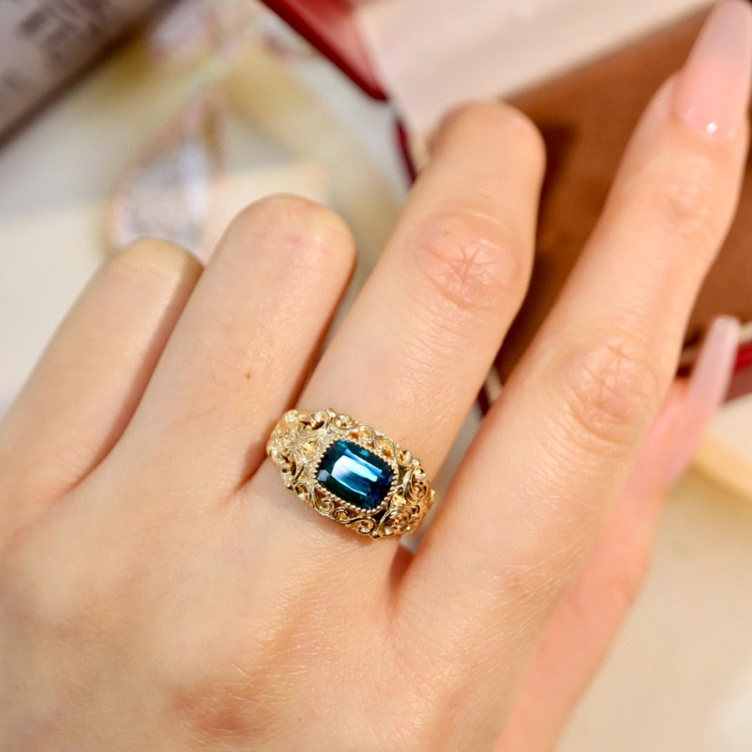 14k Gold 2.01 Ct Natural Tourmaline Ring - 8