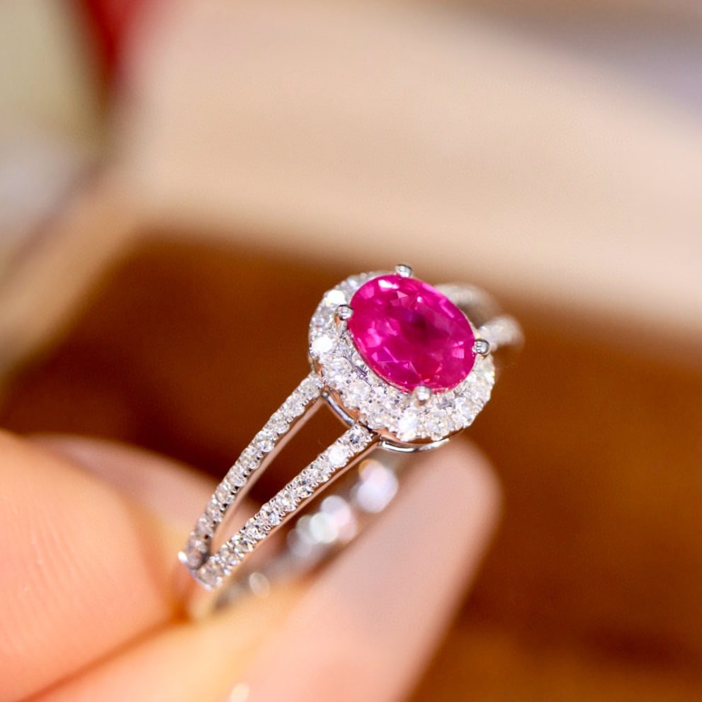 14k Gold 0.70 Ctw Natural Ruby & Diamond Ring - 3