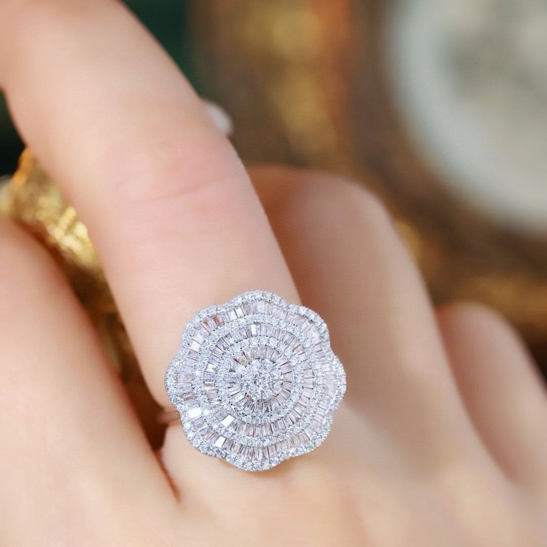 14k Gold 1.5 Ct Natural H Diamond Ring - 7