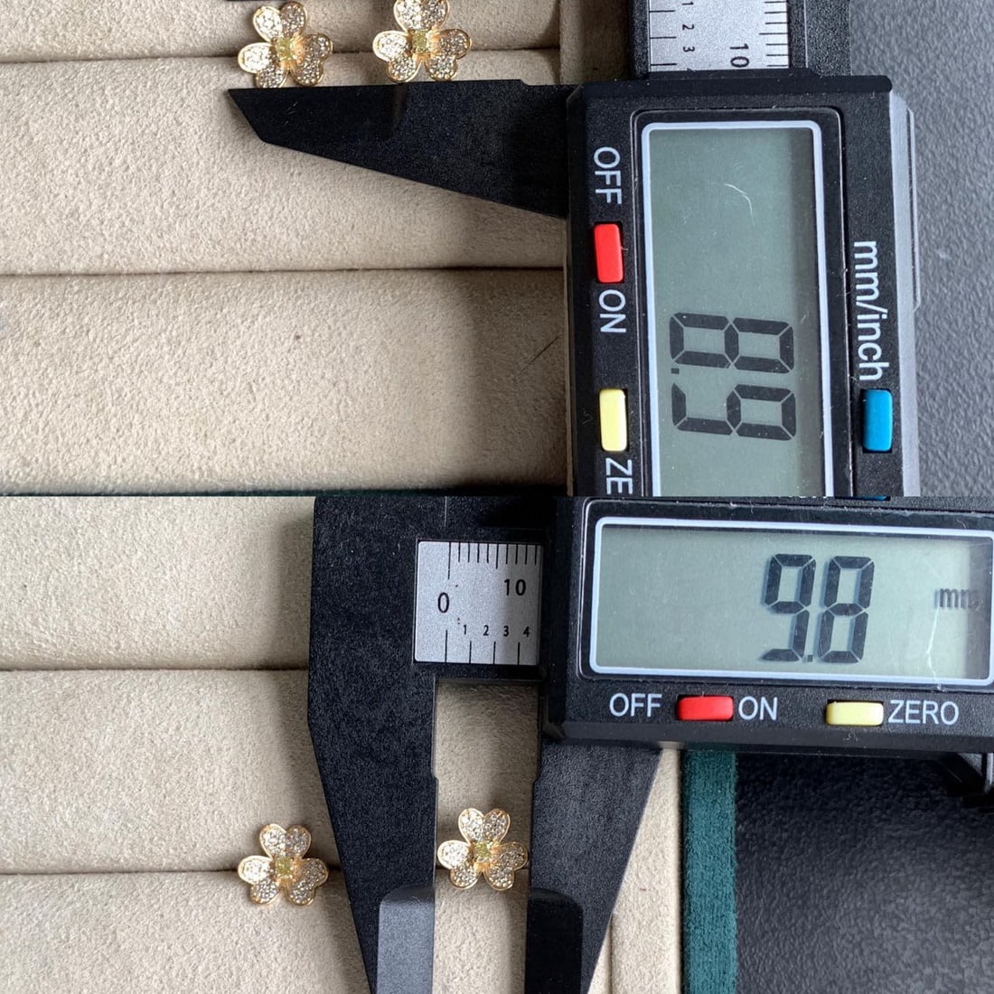 14k Gold 0.52 Ctw Natural Yellow Diamond & Diamond & Flowers Earrings - 7