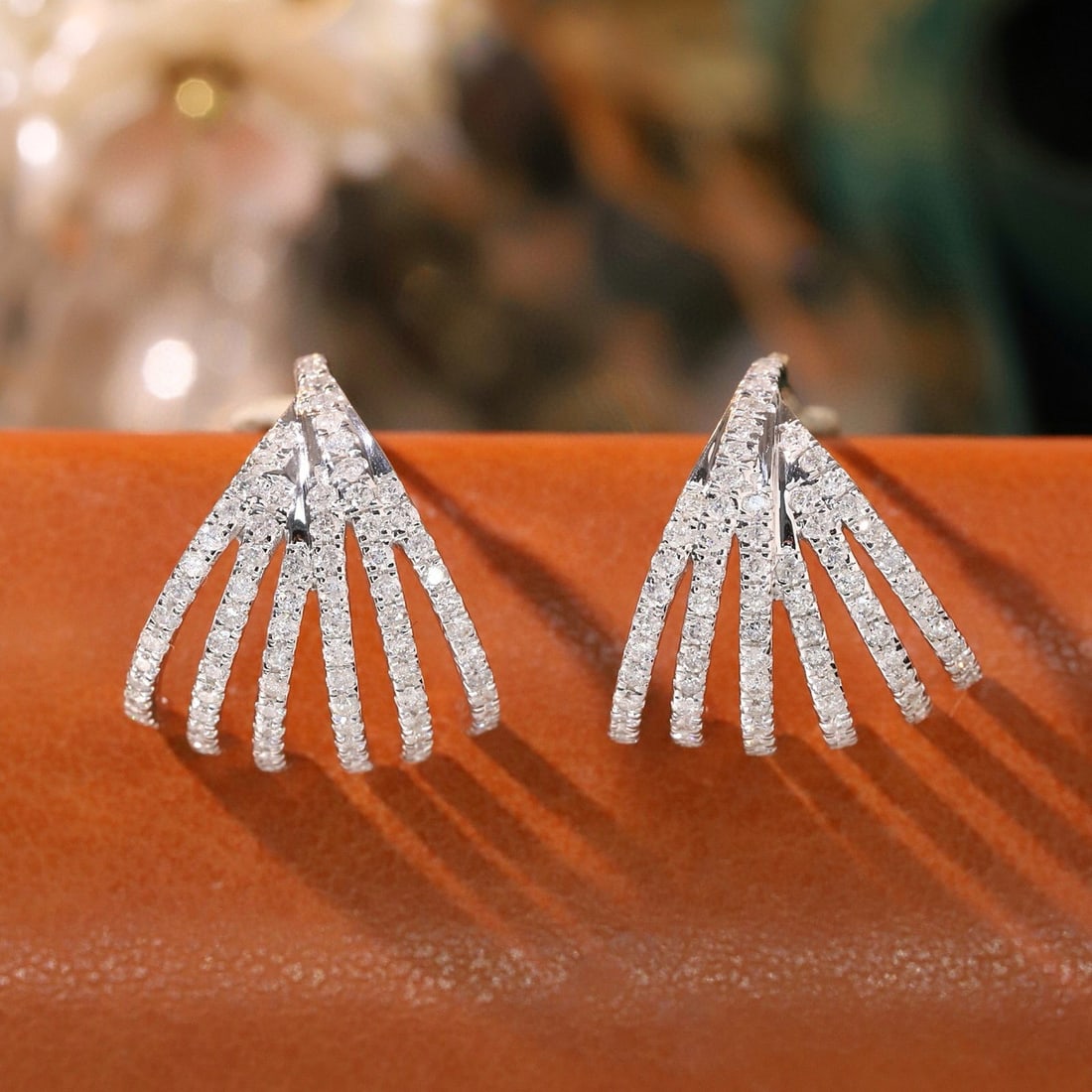 14k Gold 0.96 Ct Natural H Diamond Earrings (1 of 8)