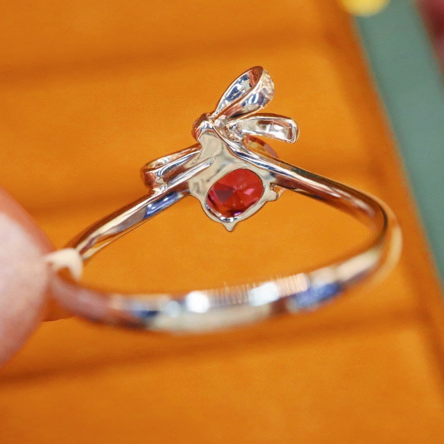 14k Gold 1.03 Ctw Natural Spinel & Diamond Ring - 4