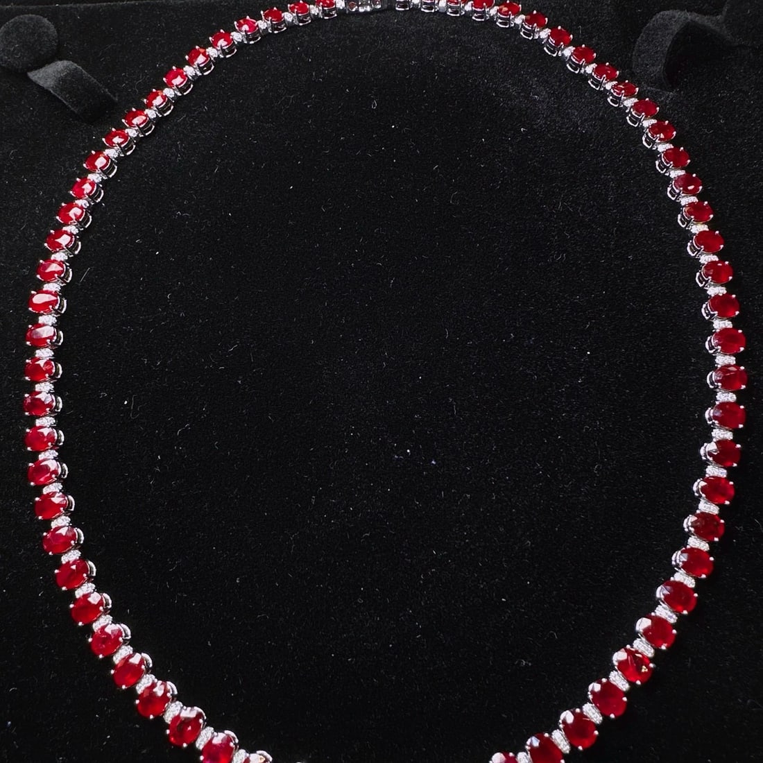 14k Gold 29.73 Ctw Natural Ruby & Diamond Necklace (1 of 5)