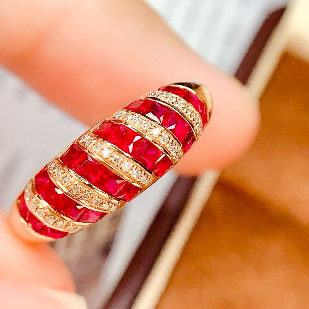 14k Gold 1.8 Ct Natural Ruby & Diamond Ring - 2