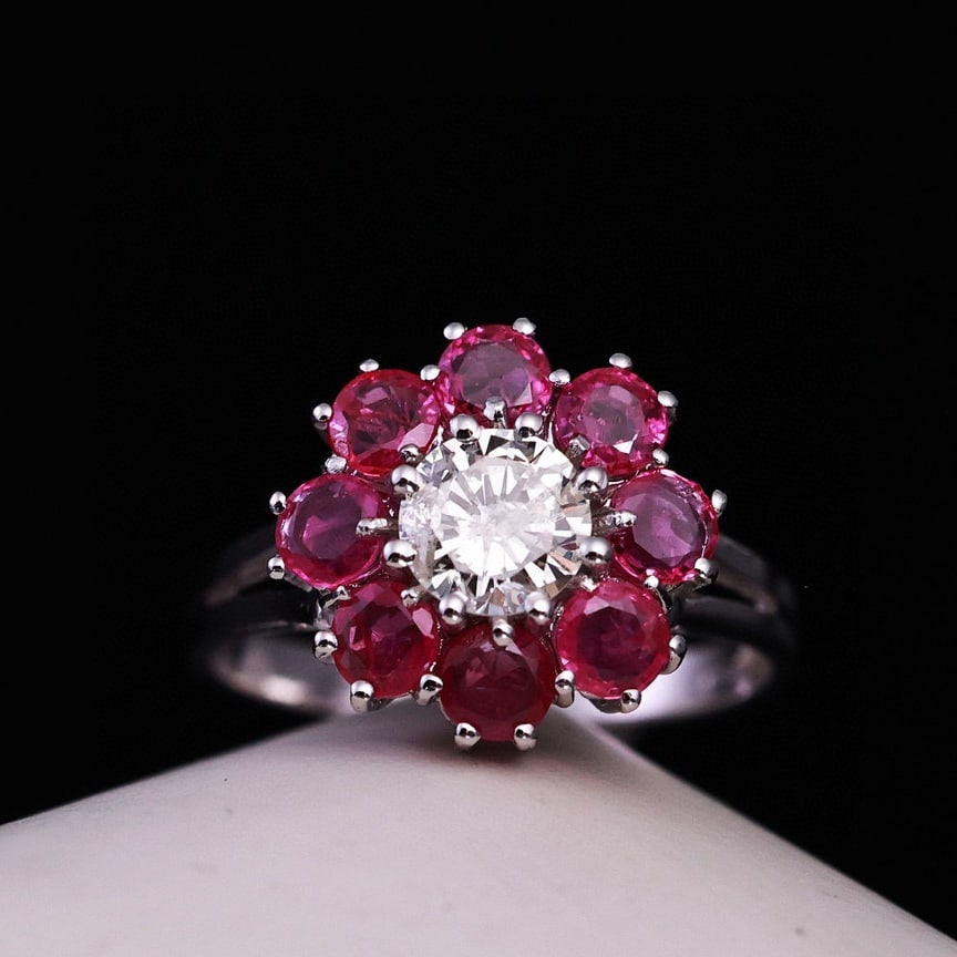 14k Gold 1.9 Ctw Natural Ruby & Diamond Ring (1 of 5)