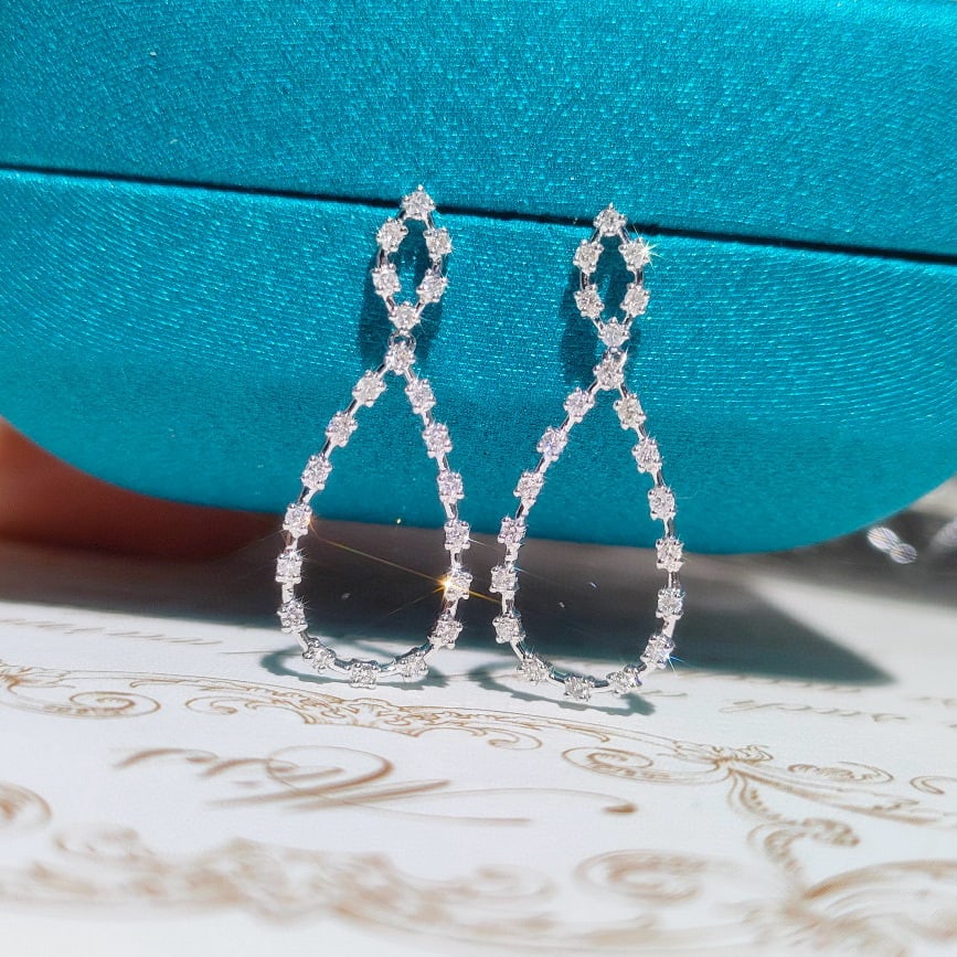 14k Gold 0.43 Ct Natural H Diamond Earrings: Ref:230954270 // gold content:14k gold // main gemstone:diamond // shape:round // carat weight:0. 43ct // clarity grade:vs-si // color:h // treatment:natural // cut grade:g // Condition: NewLow