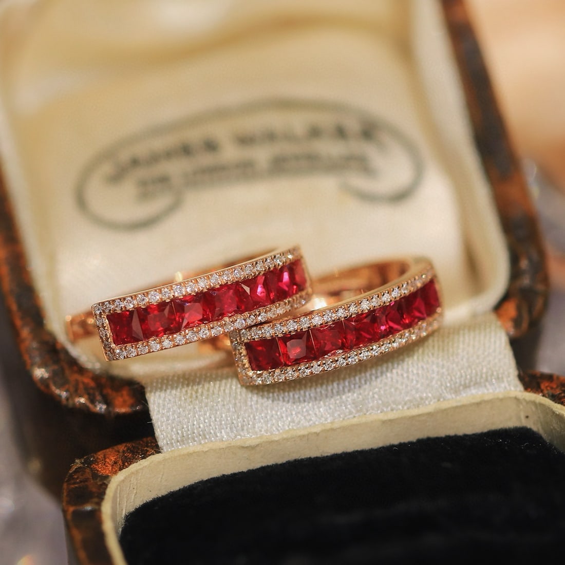 14k Gold 1.20 Ct Natural Ruby & Diamond Earrings - 5