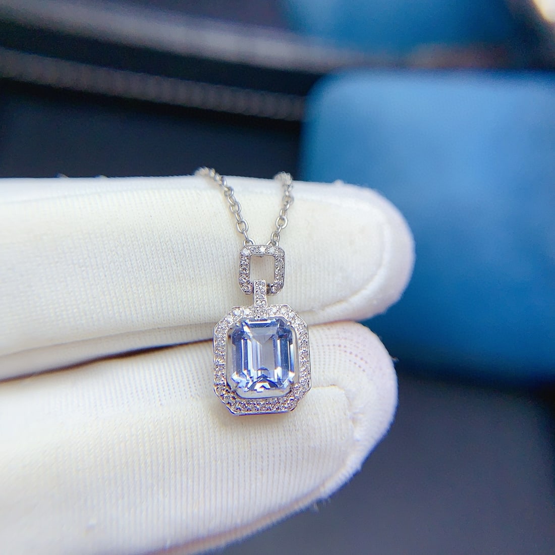 14k Gold 1.08 Ct Natural Sapphire & Diamond Pendant( Without Chain ) - 5