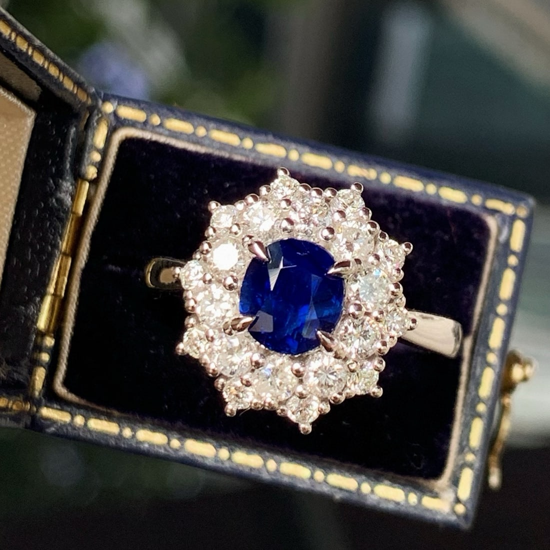 14k Gold 1.98 Ctw Natural Sapphire & Diamond Ring - 2