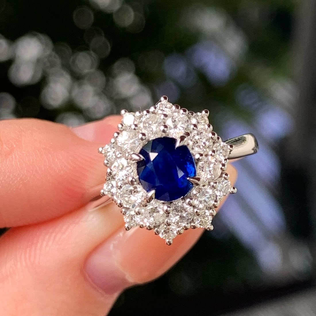 14k Gold 1.98 Ctw Natural Sapphire & Diamond Ring - 5