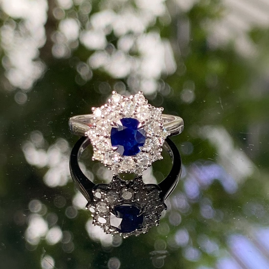 14k Gold 1.98 Ctw Natural Sapphire & Diamond Ring - 7