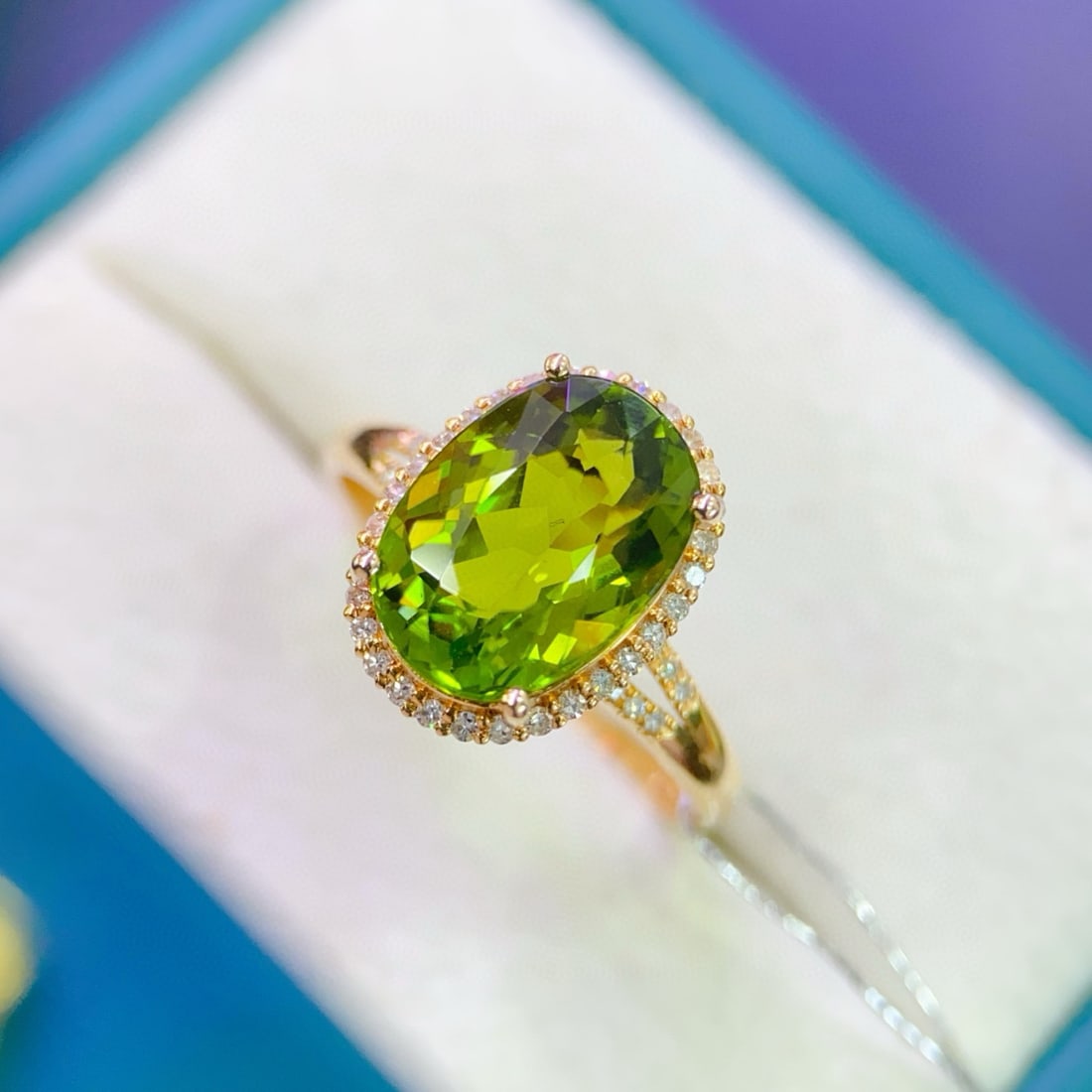 14k Gold 4.03 Ctw Natural Tourmaline & Diamond Ring - 5