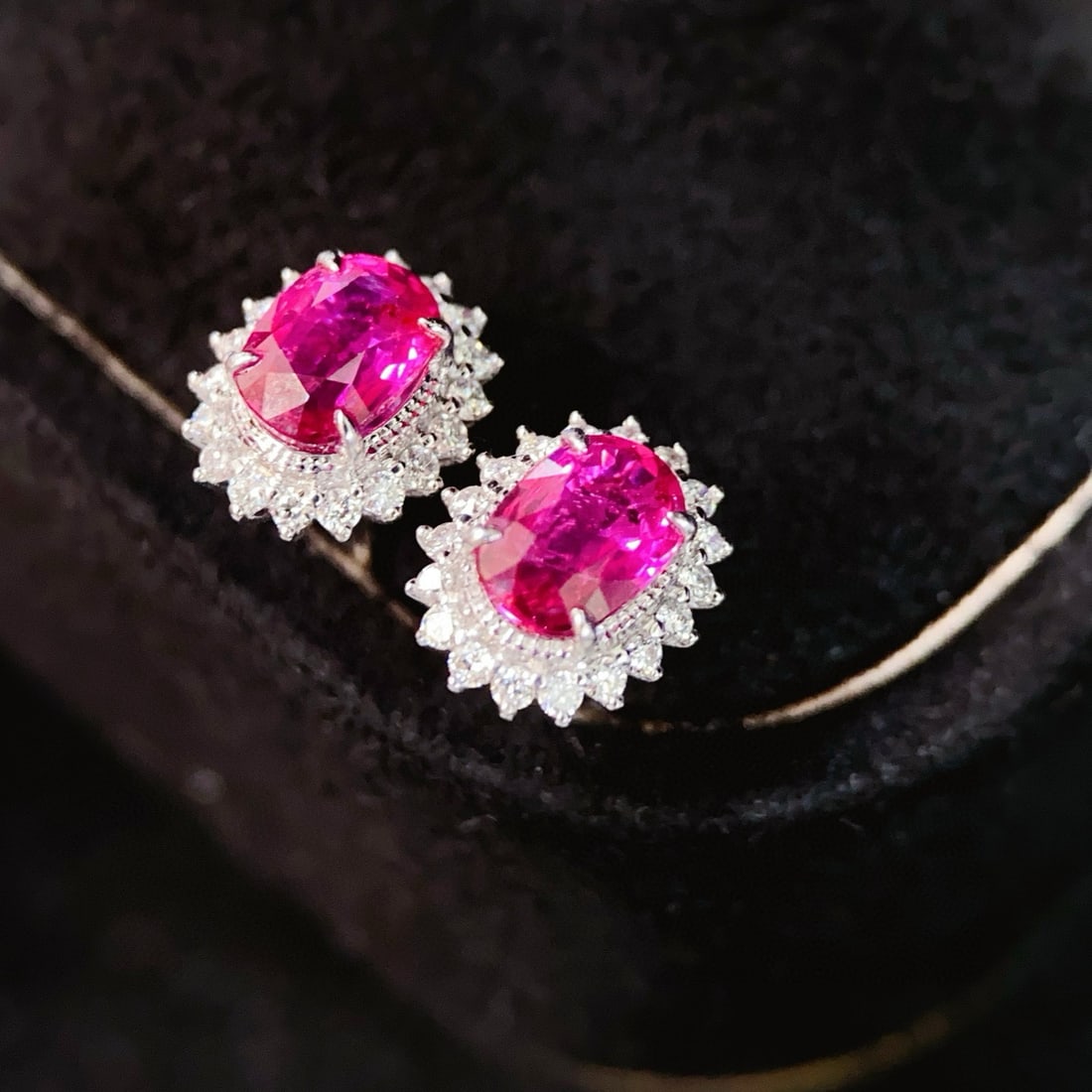 14k Gold 1.55 Ct Natural Ruby & Diamond Earrings - 5