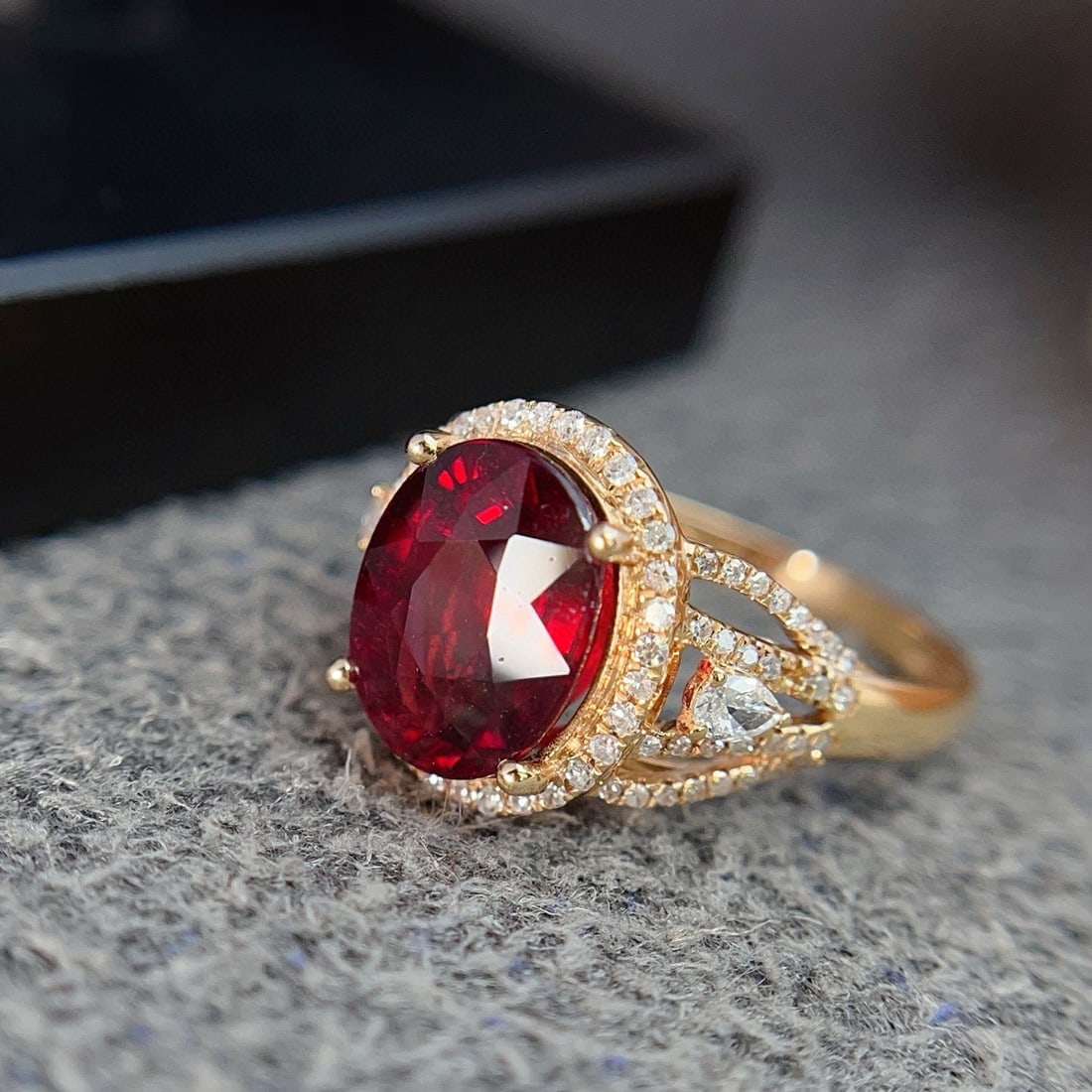 14k Gold 3.00 Ct Natural Tourmaline & Diamond Ring - 4