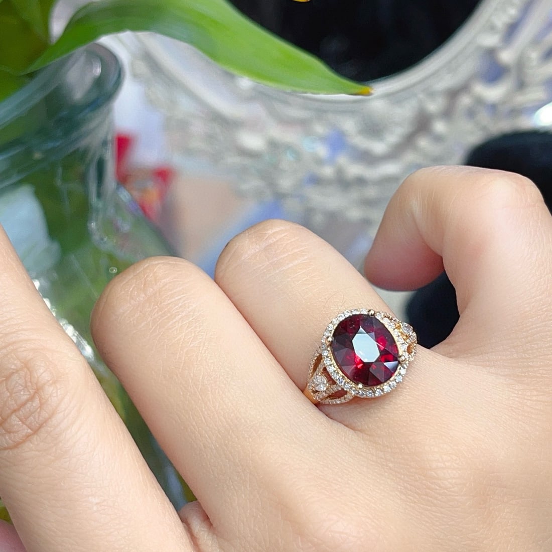 14k Gold 3.00 Ct Natural Tourmaline & Diamond Ring - 6