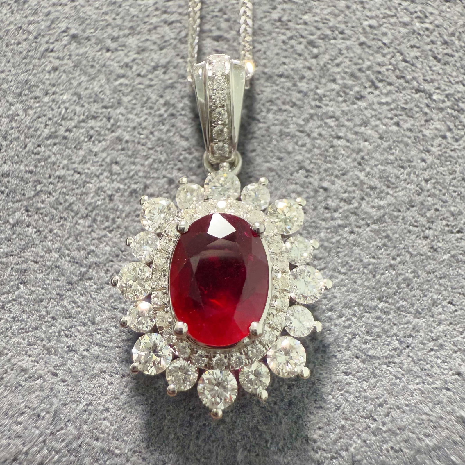 14k Gold 1.40 Ctw Natural Ruby & Diamond Pendant( Without Chain ) (1 of 6)