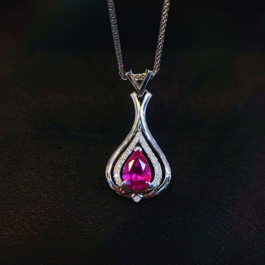 14k Gold 0.6 Ct Natural Ruby & Diamond Pendant( Without Chain ) (1 of 7)