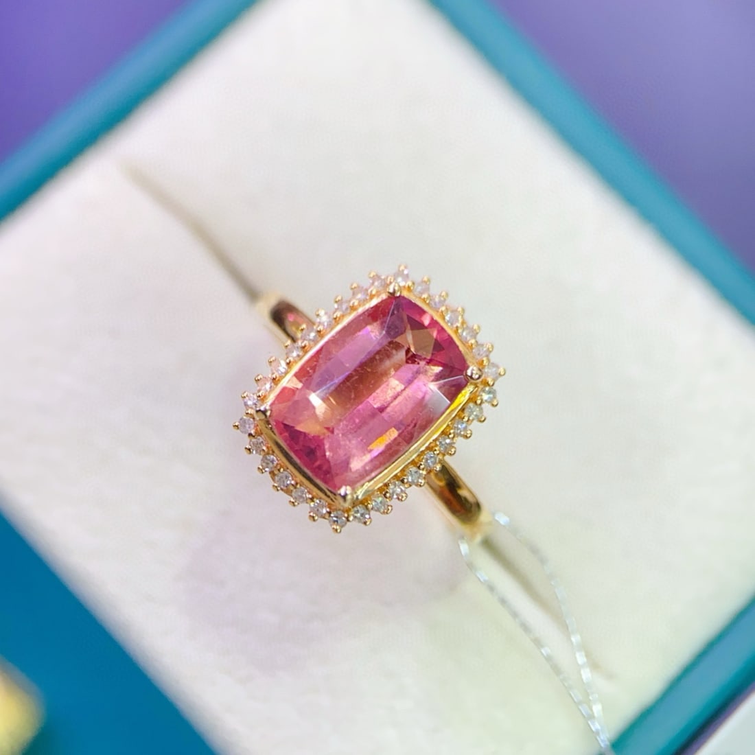 14k Gold 3.06 Ctw Natural Tourmaline & Diamond Ring - 2