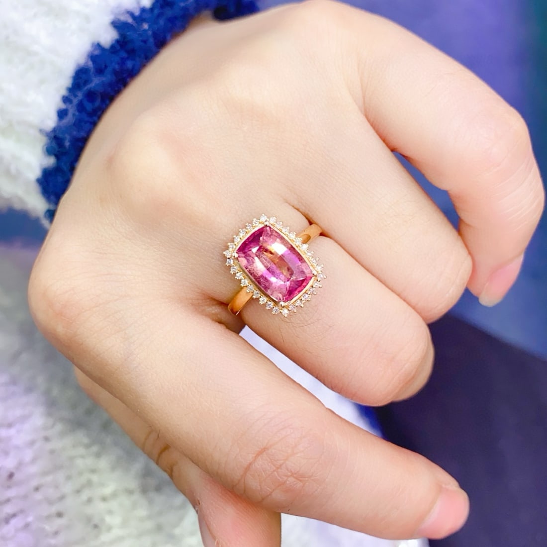 14k Gold 3.06 Ctw Natural Tourmaline & Diamond Ring - 6