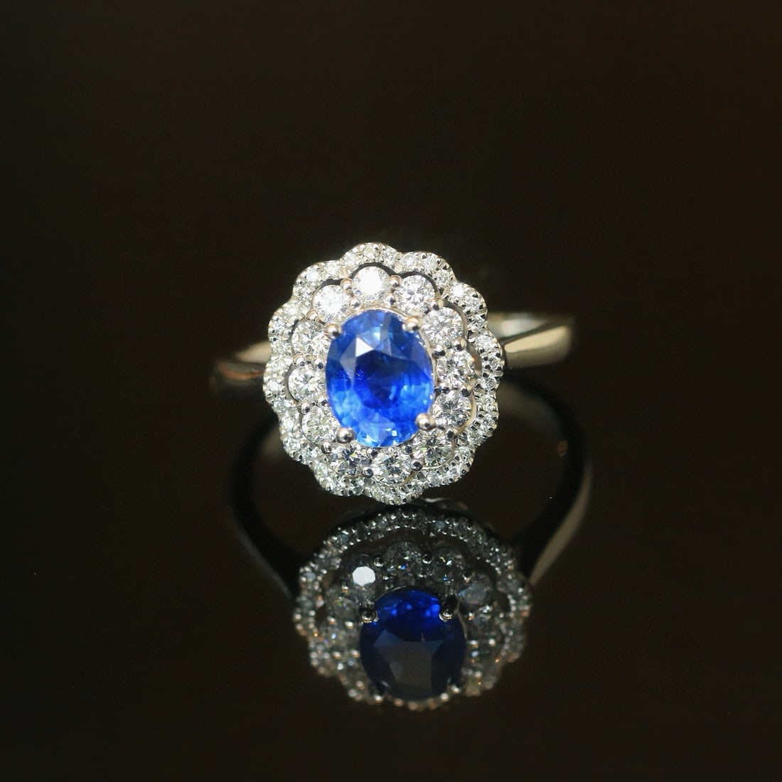 14k Gold 2.16 Ctw Natural Sapphire & Diamond Ring (1 of 8)