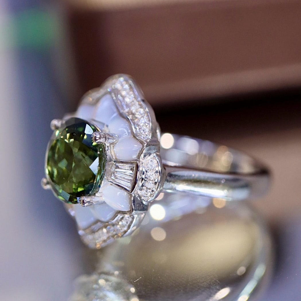 14k Gold 2.66 Ctw Natural Tourmaline & Diamond Ring - 6