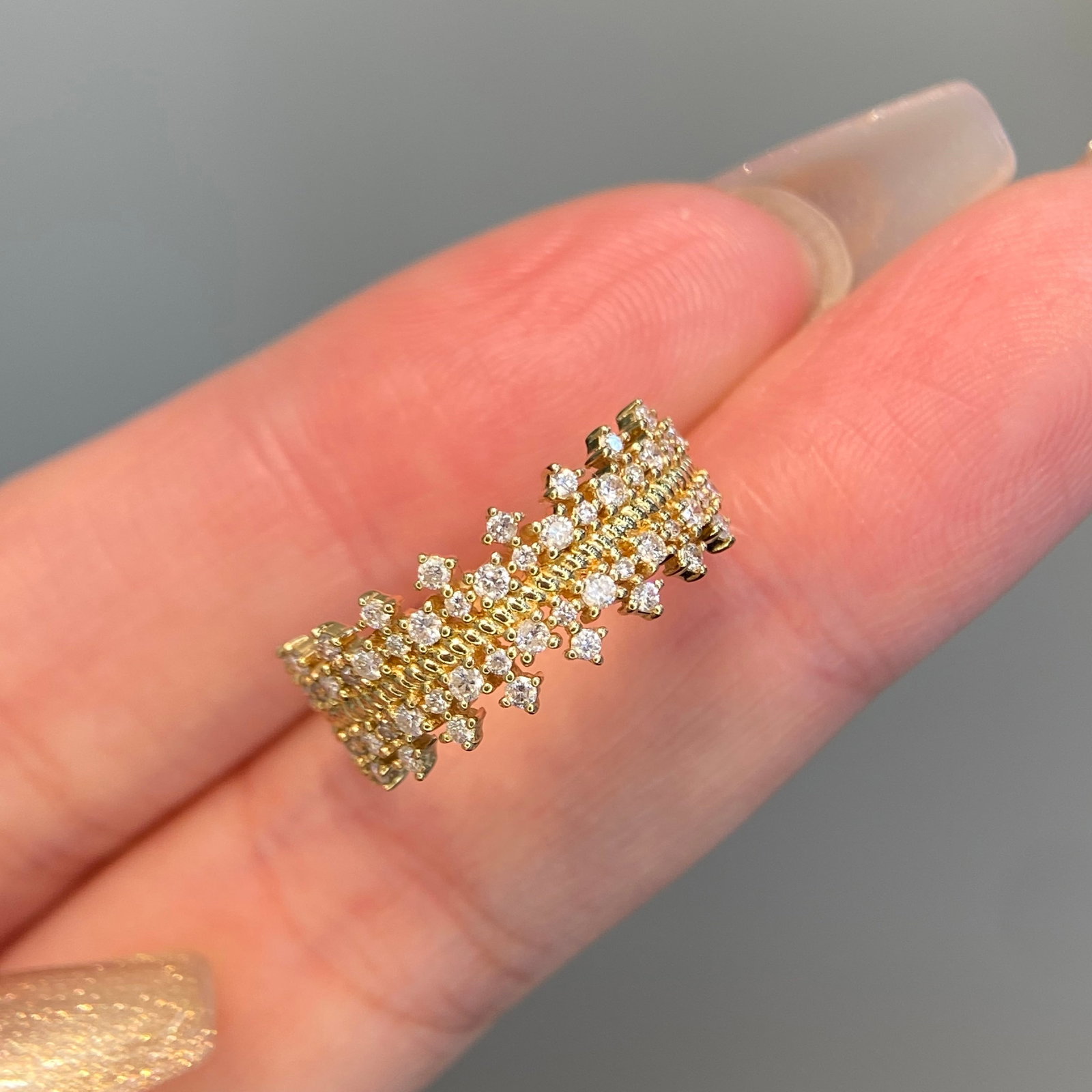 14k Gold 0.6 Ct Natural H Diamond Ring - 4