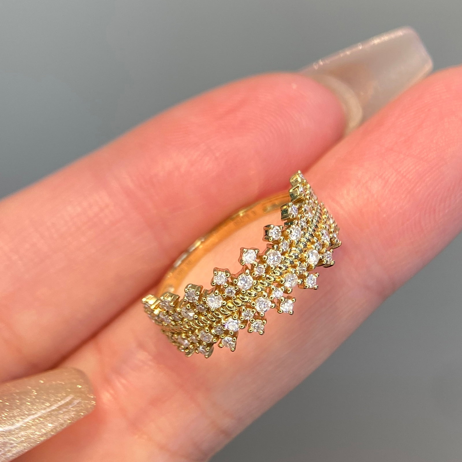 14k Gold 0.6 Ct Natural H Diamond Ring - 6