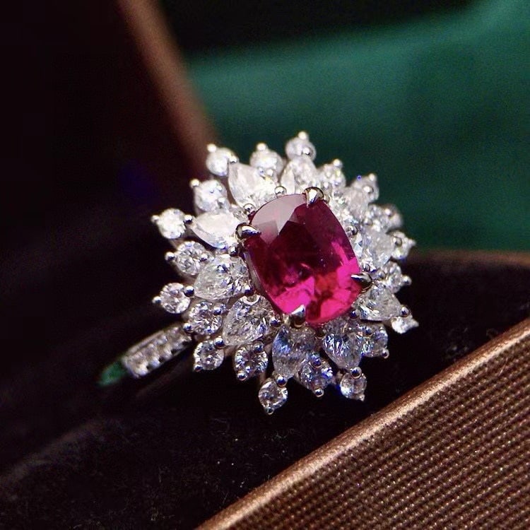 14k Gold 2.08 Ctw Natural Ruby & Diamond Ring - 2