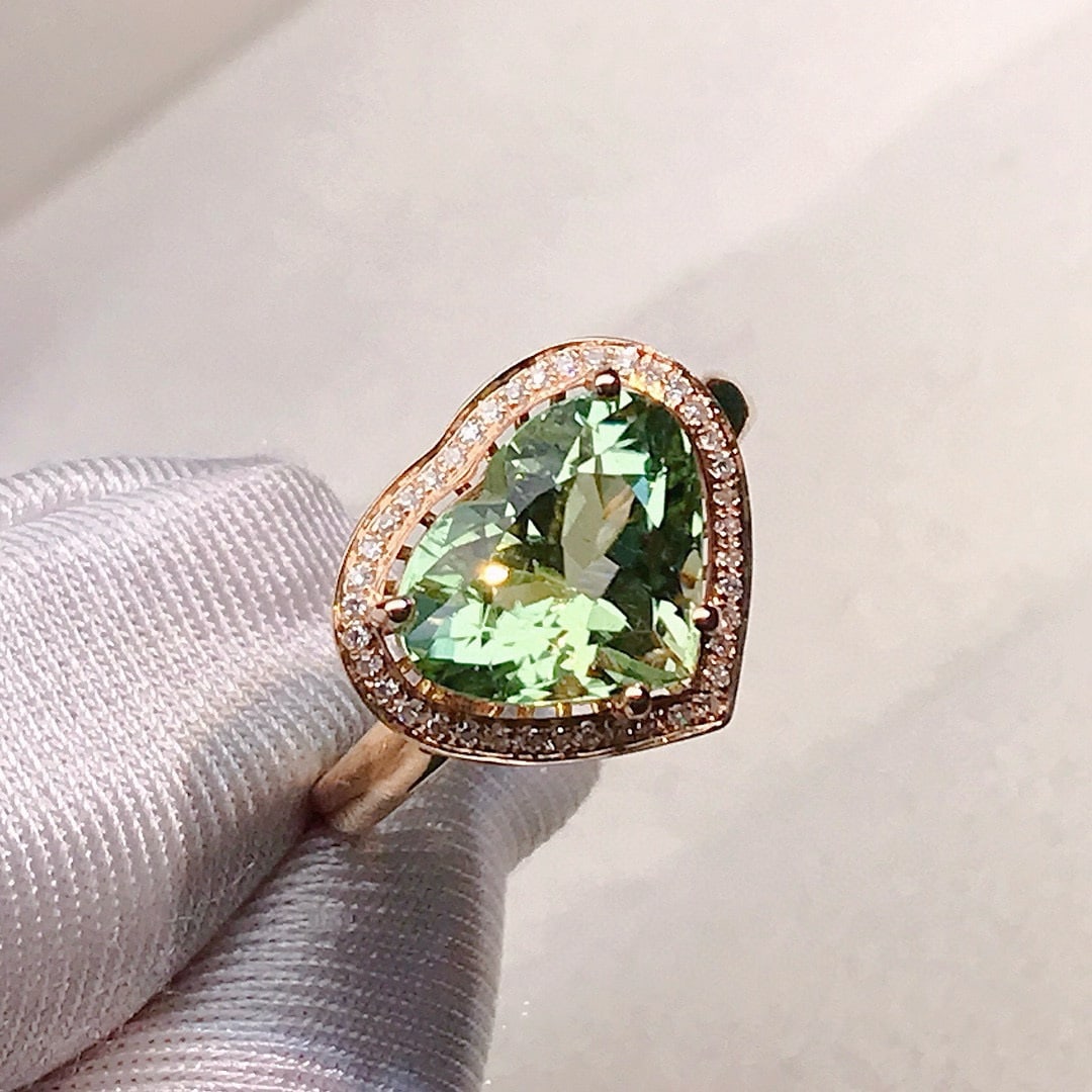 14k Gold 3.52 Ctw Natural Tourmaline & Diamond Ring (1 of 6)