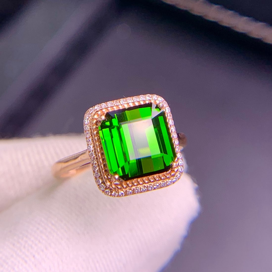 14k Gold 4.4 Ct Natural Tourmaline & Diamond Ring - 2