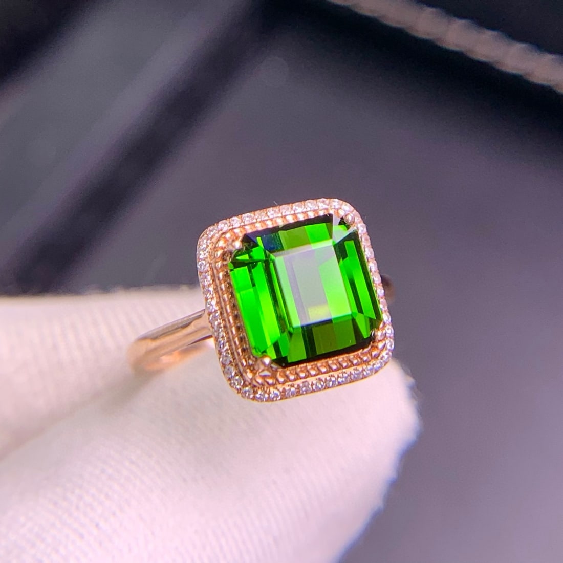 14k Gold 4.4 Ct Natural Tourmaline & Diamond Ring - 5