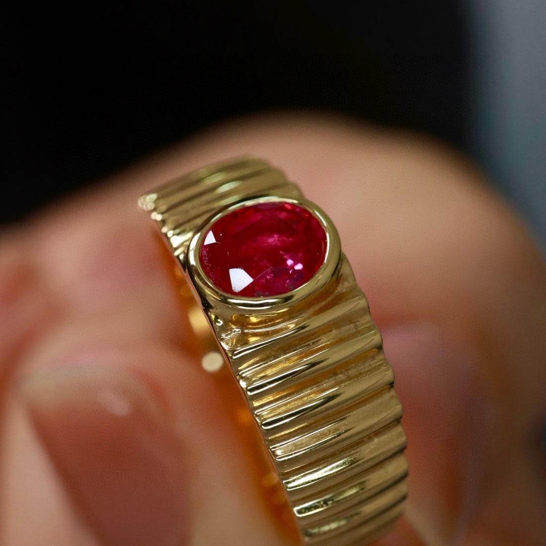 14k Gold 0.71 Ct Natural Ruby Ring - 2