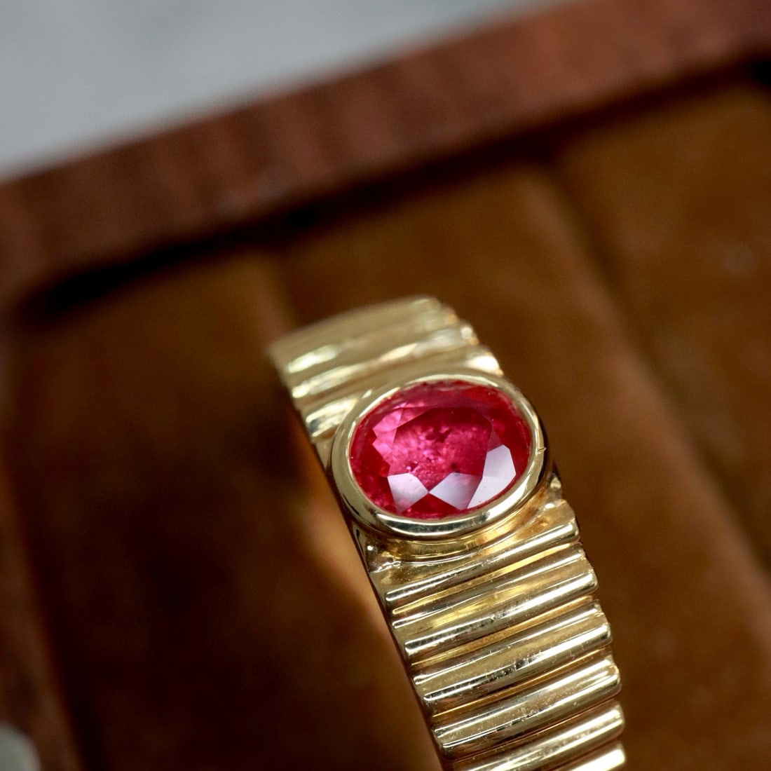 14k Gold 0.71 Ct Natural Ruby Ring - 3