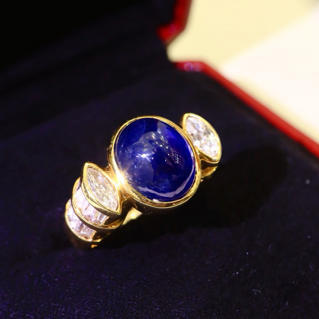 14k Gold 6.01 Ctw Natural Sapphire & Diamond Ring (1 of 10)