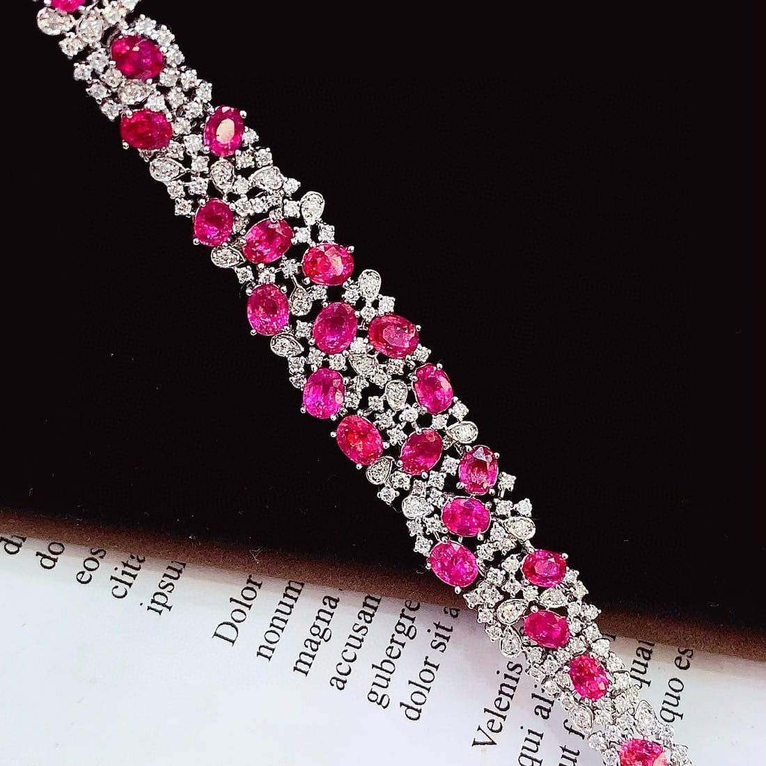 14k Gold 11.62 Ct Natural Ruby & Diamond Bracelet (1 of 6)