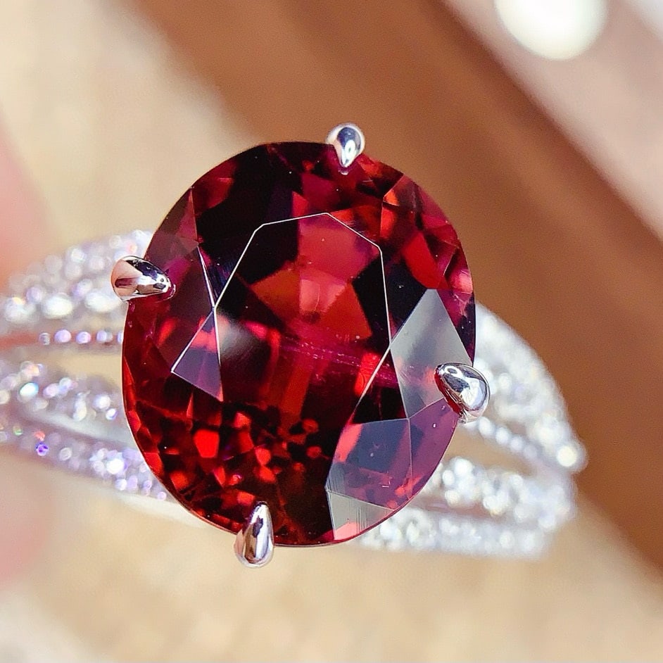 14k Gold 4.8 Ct Natural Tourmaline & Diamond Ring - 5