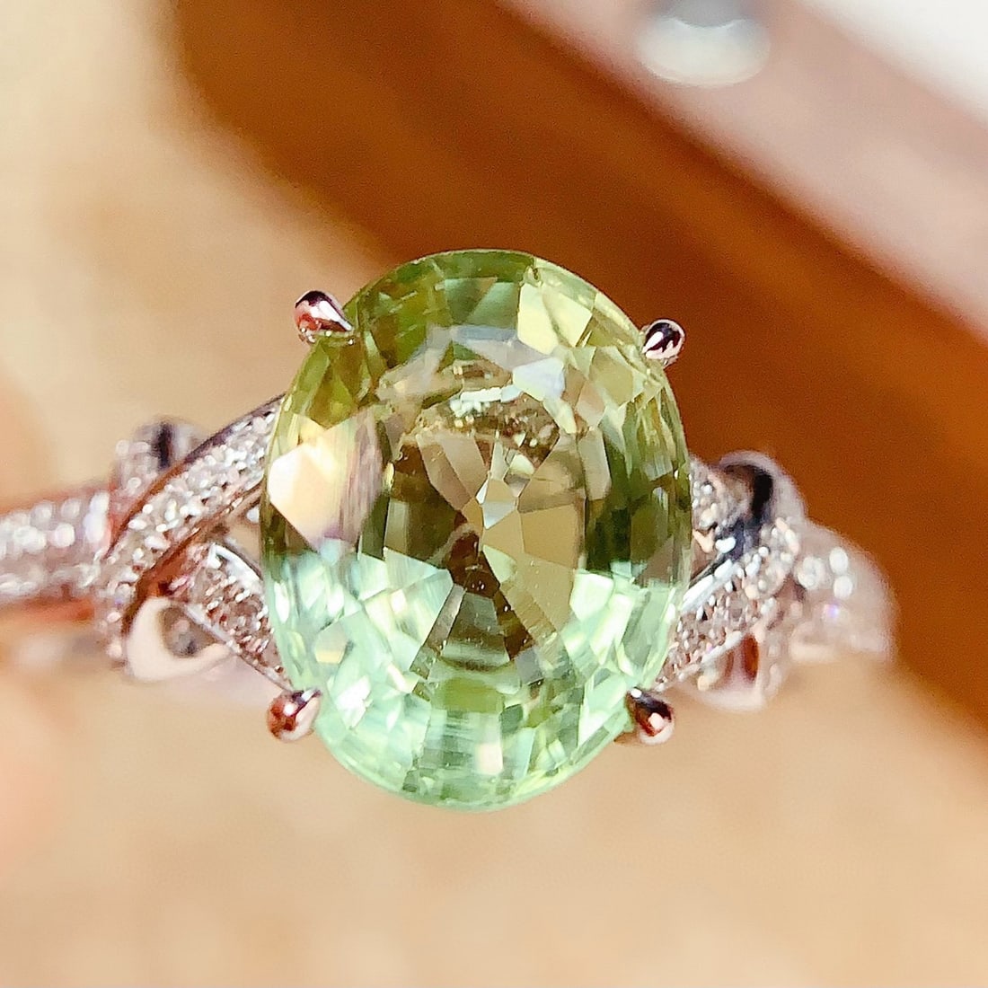 14k Gold 2.92 Ct Natural Tourmaline & Diamond Ring - 2