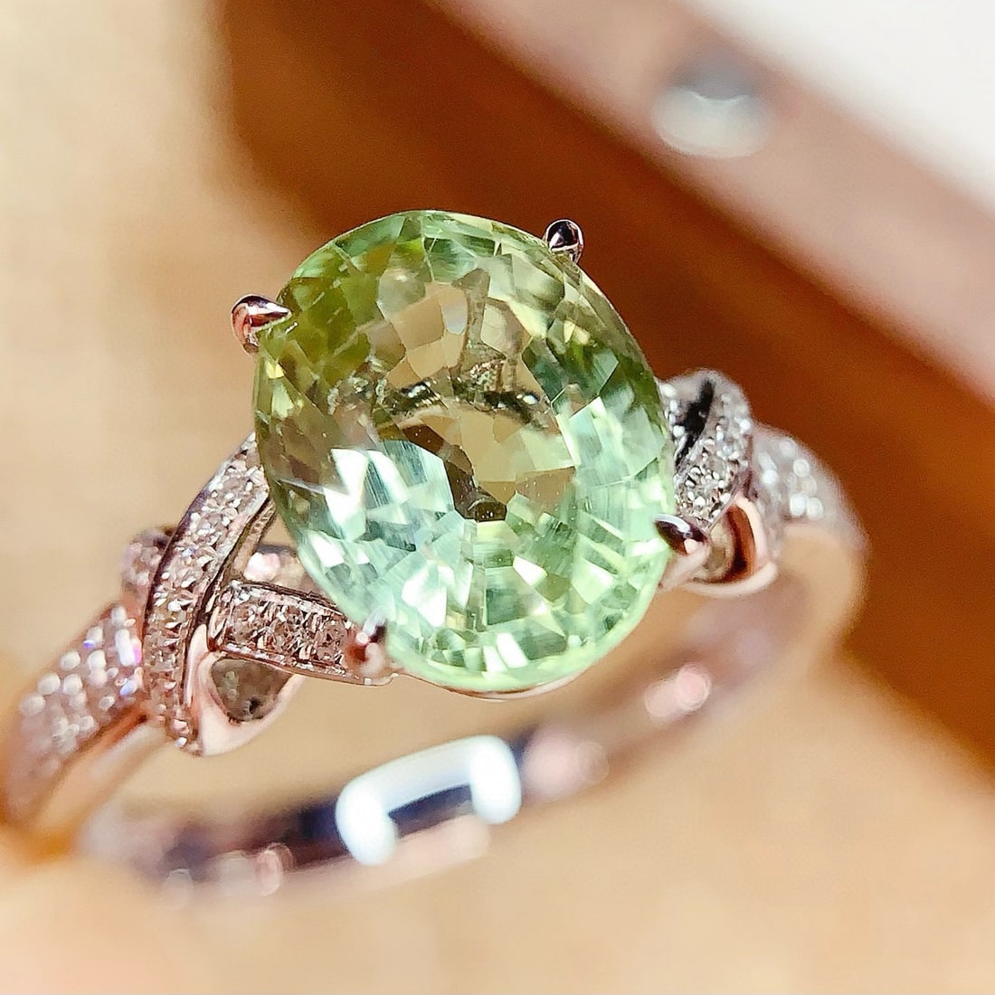 14k Gold 2.92 Ct Natural Tourmaline & Diamond Ring - 3