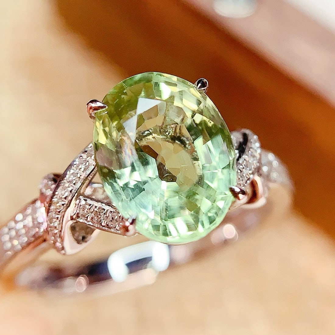 14k Gold 2.92 Ct Natural Tourmaline & Diamond Ring - 6