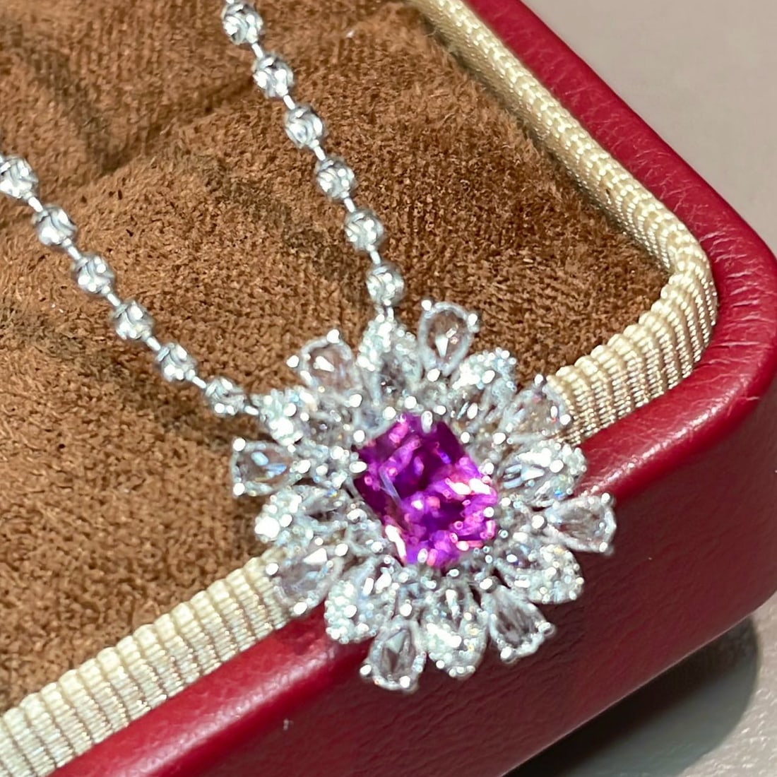 14k Gold 1 Ct Natural Garnet & Diamond & Sapphire Pendant( Without Chain ): Ref:230964413 // gold content:14k gold // main gemstone:garnet // shape:octagonal // carat weight:1ct // color:purple // treatment:natural // // adjacent gemstone 2 : diamond // shape:round // clarity