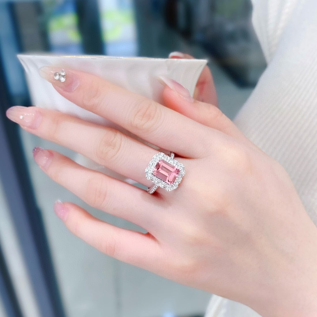 14k Gold 2.67 Ctw Natural Morganite & Diamond Ring - 3