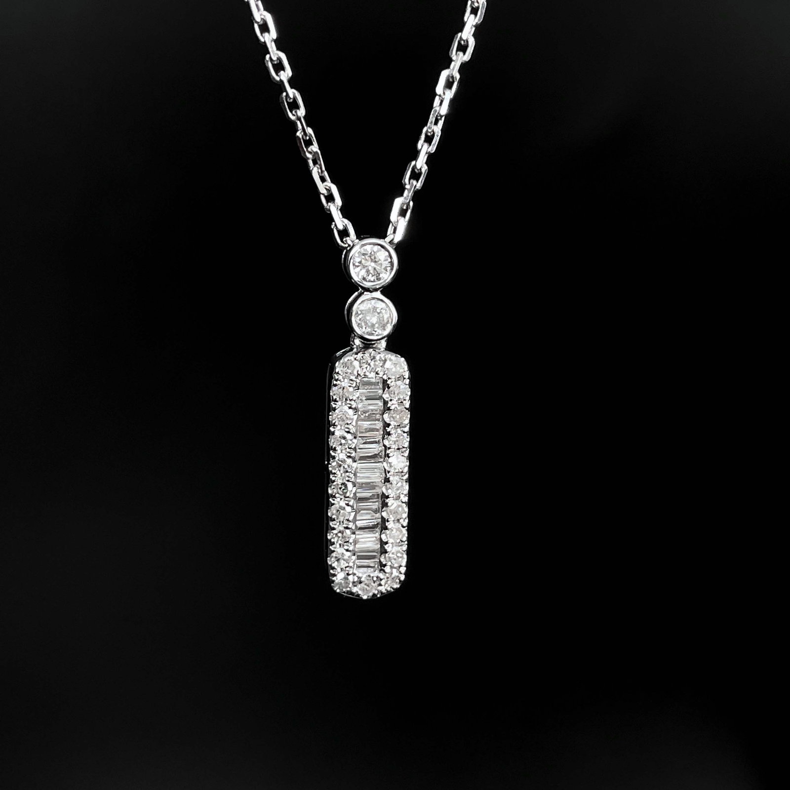 14k Gold 0.36 Ct Natural H Diamond Necklace - 2