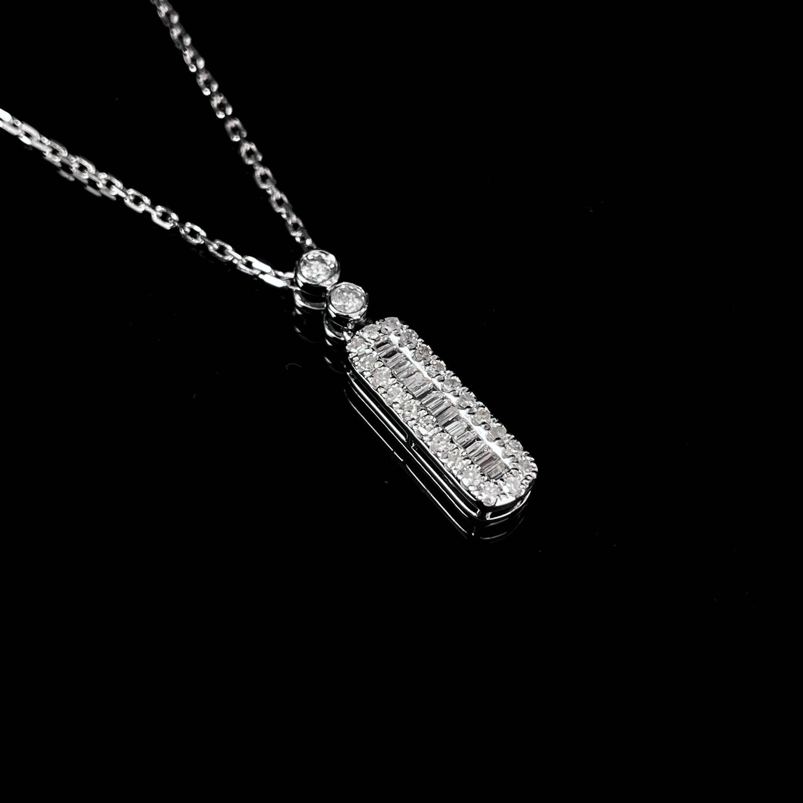 14k Gold 0.36 Ct Natural H Diamond Necklace - 4