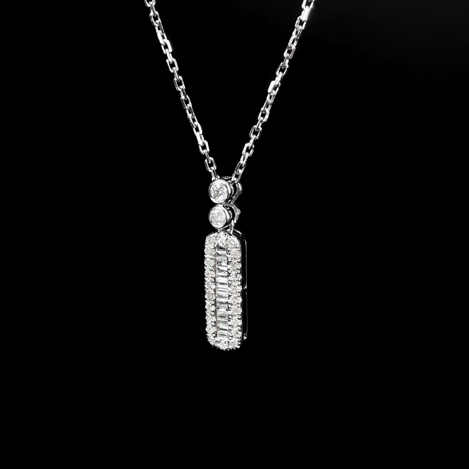 14k Gold 0.36 Ct Natural H Diamond Necklace - 7